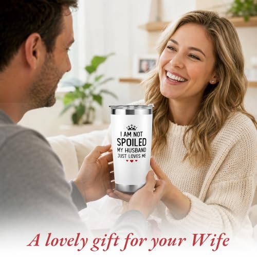 20 Oz White Wife Mug Tumbler - Anniversary & Birthday Gift from Husband