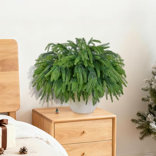 22PCS Christmas Norfolk Pine Branches & Pine Cone Stems - Variation 22