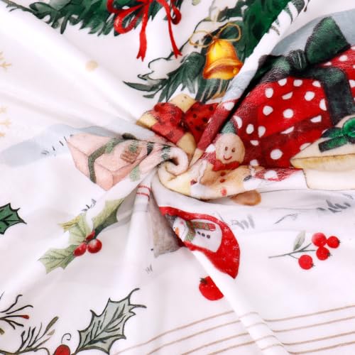 Green Xmas Tree Throw Blanket 60x80 in | Yersion Soft Flannel Fleece Christmas