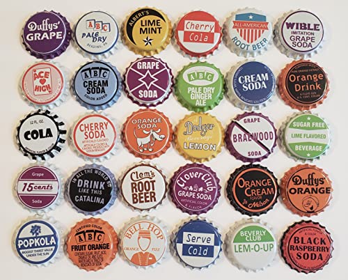 100 Vintage-Style Soda Bottle Caps, 1.25-Inch Unused Crown Caps