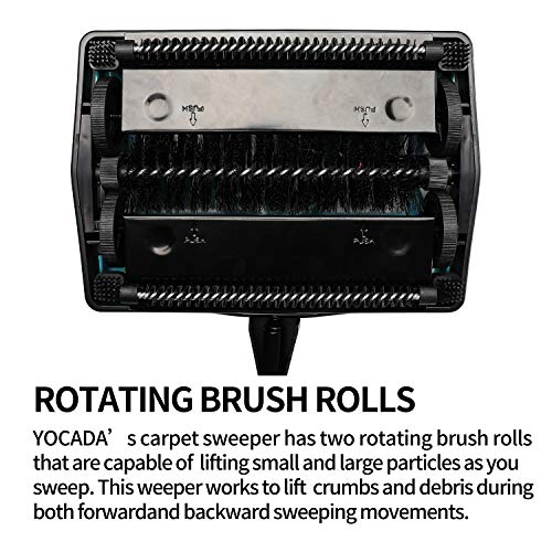 Manual Carpet Sweeper for Pet Hair and Dust - Lightweight Hand Push Cleaner