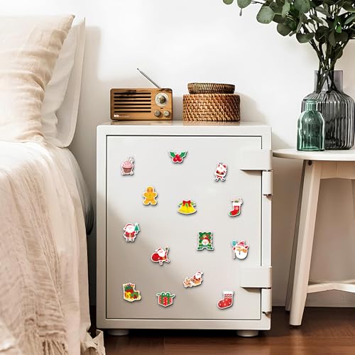 Christmas Theme Fridge Magnets 20 Pack - Eco-Friendly ABS with Strong Neodymium