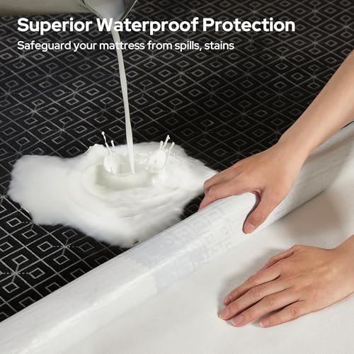 BEDLORE Queen Waterproof Mattress Protector - Deep Pocket Noiseless Bed Cover