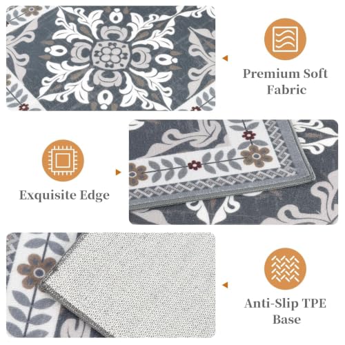 3-Piece Kitchen Rug Set, Non-Slip Washable Floor Mats for Kitchen & Home