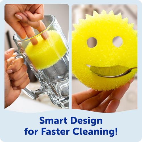 Scrub Daddy Colors Kitchen Sponges - Scratch-Free FlexTexture Dishwashing Sponges (3 Count)