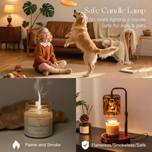 Height Adjustable Candle Warmer Lamp with Timer & Dimmable Light