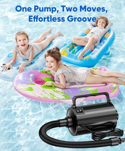 Electric Air Pump with Hose for Inflatables - 320W Inflator & Deflator