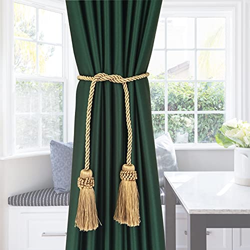Handmade Tassel Curtain Tiebacks - Adjustable Woven Rope Holdbacks