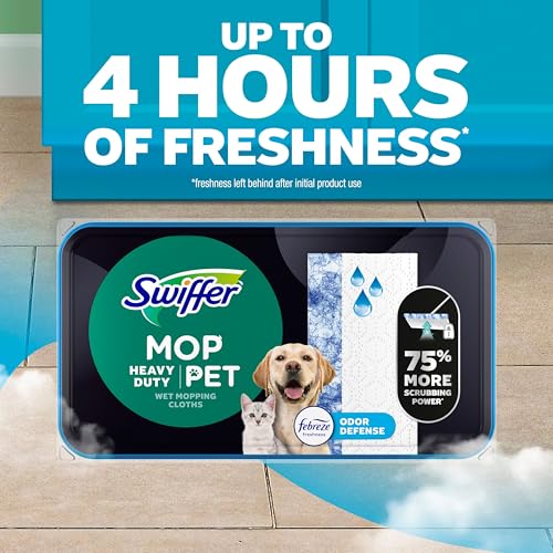 Heavy Duty Wet Mop Cloth Refills with Pet Odor Defense - 20 Count
