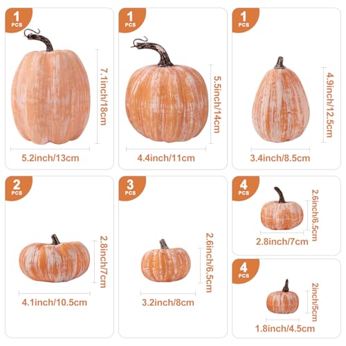 16-Piece Artificial Terracotta Pumpkin Set for Fall Harvest Decor