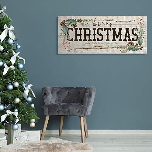 Merry Christmas Canvas Wall Art - Holiday Family & Friends Decor