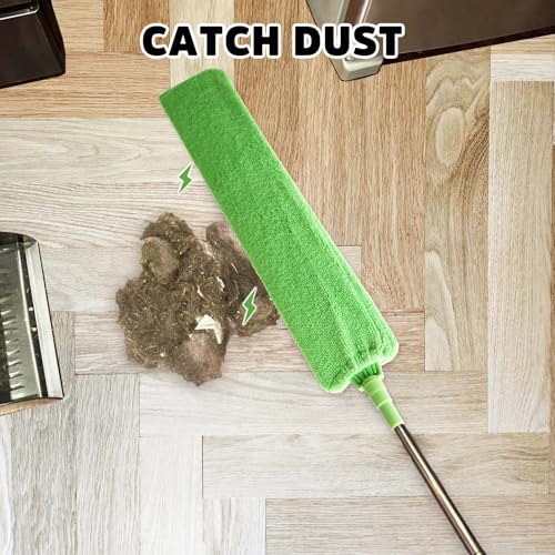 Retractable Under Appliance Gap Duster - Extending Pole & 2 Microfiber Pads