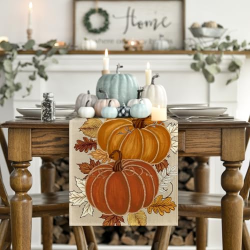 Artoid Mode 13x60 Inch Fall Table Runner - Orange Polyester Home Decor