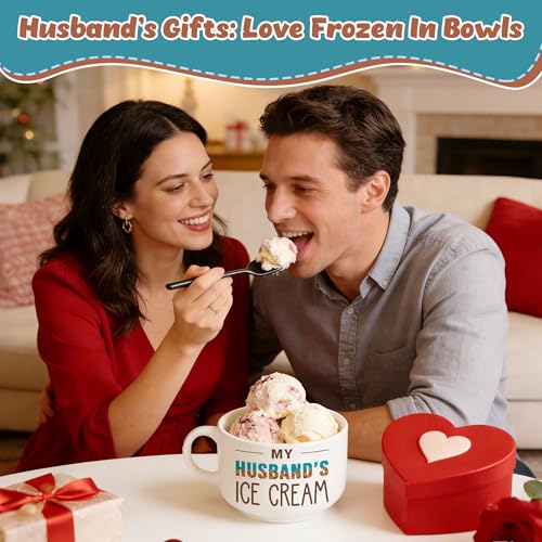 Husband Ice Cream Bowl Gift from Wife - Husband's Ice Cream Set with Spoon