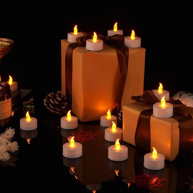 150 Pack Battery Operated Flameless LED Tea Lights Warm Yellow - Safe Candle Alternative