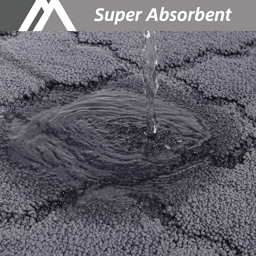Soft Kitchen Runner Rug, 20" x 59" Non-Slip Washable Floor Mat, Dark Grey