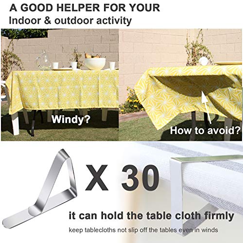 30-Pack Stainless Steel Tablecloth Clips for Picnic and Outdoor Tables