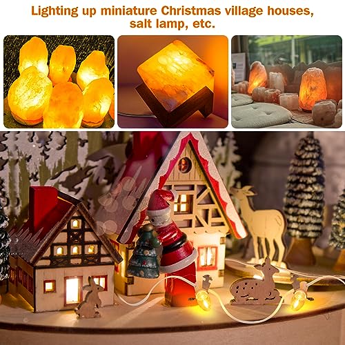 LCMLA 12-LED C7 Plug-in Christmas Village Light Cord with Spare Fuse 14.76 ft Warm White