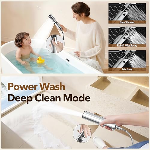 10-Inch Dual Shower Head Combo with Handheld Spray and 71-Inch Hose