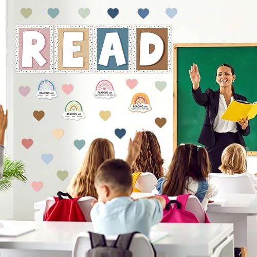 Boho Reading Corner Bulletin Board Set - 32-Piece Classroom Decor Kit