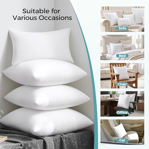 Puredown 12x20 Throw Pillow Insert - Fluffy Down Alternative Cushion Form