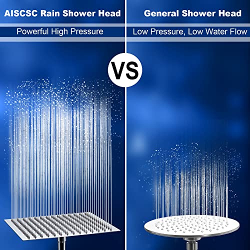10-Inch High-Pressure Rain Shower Head, Stainless Steel Square Showerhead