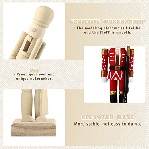 Unfinished Wooden Nutcrackers 12-Pack - 5-Inch DIY Paintable Figures