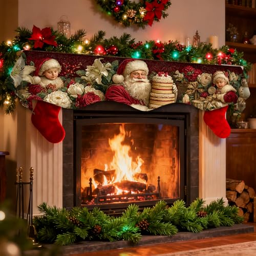 Nuxovilar Santa Cake Mantel Scarf Cover 19x79 in YLU09839 Christmas Decor