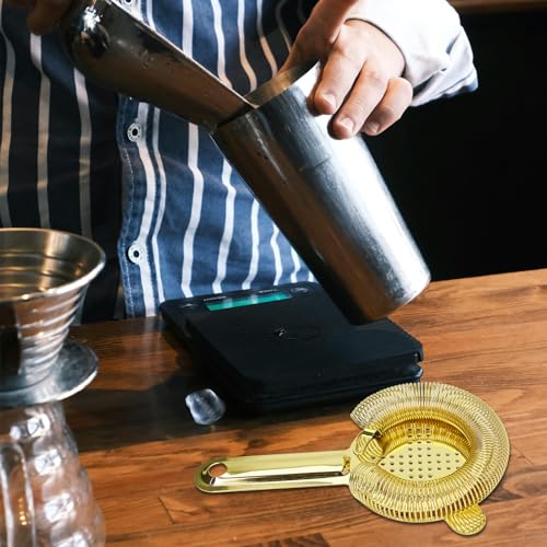 Gold Stainless Steel Cocktail Strainer - Professional Bar Tool with Wire Spring