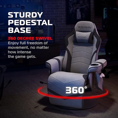 Ergonomic Gaming Recliner with Footrest, Swivel, and Cup Holder