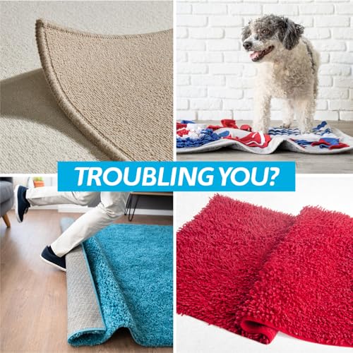 Anti-Slip Rug Grippers for Hardwood Floors - 12 Piece Non-Slip Carpet Tape