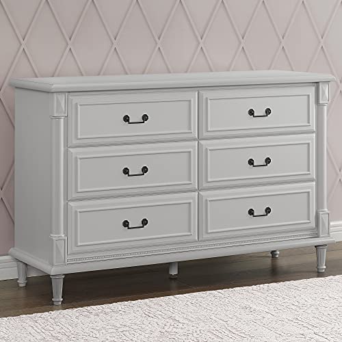 6-Drawer Nursery Dresser with Removable Changing Top, Moonstruck Grey