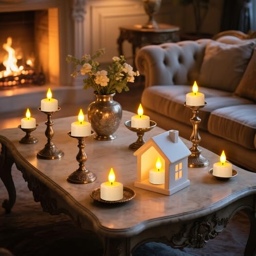 Rechargeable Tea Lights with Remote & Timer - Flameless LED Candles, Eco-Friendly, Battery-Free, 6 Pack