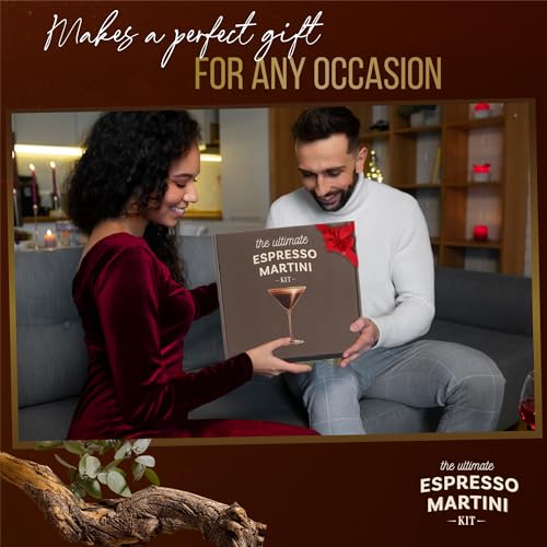 Espresso Martini Cocktail Kit Gift Set with Glassware & Ingredients