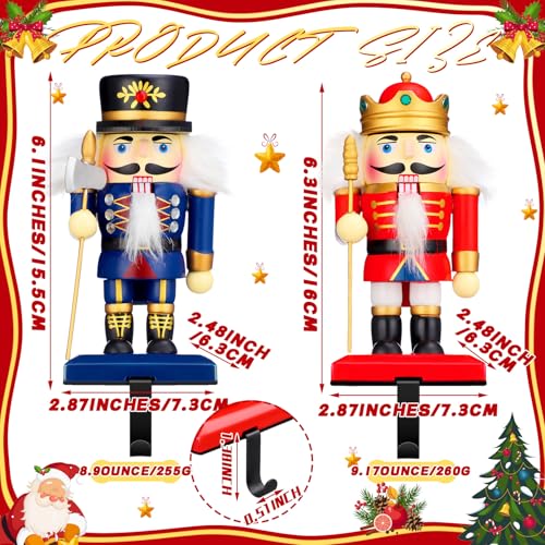Cinnvoice 2-Pack Nutcracker Stocking Hangers – Wooden Stocking Holder