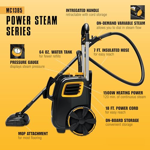 McCulloch MC1385 Deluxe Canister Steam Cleaner with 23 Accessories