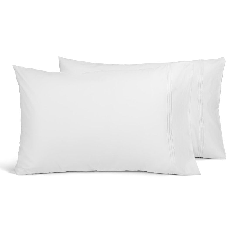 Fishers Finery 100% Egyptian Cotton Pillowcases - Breathable and Soft Hotel Quality - Luxurious 500 Thread Count Long-Staple Pure Cotton with Sateen Weave (White,K,2Pack)