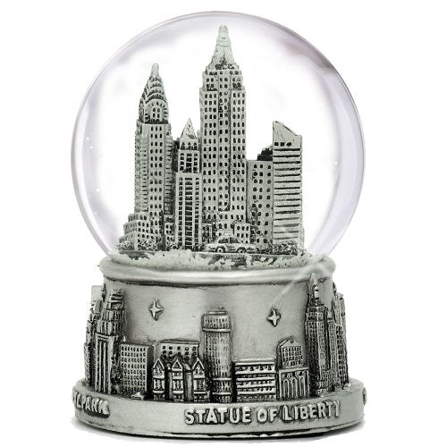 New York City Silver Skyline Snow Globe 65mm Souvenir Statue