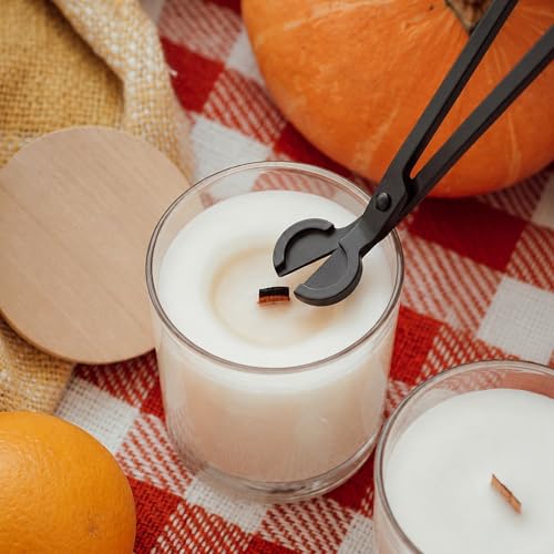 Black Stainless Steel Candle Wick Trimmer - Precision Jar Candle Clipper