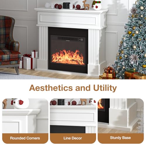 43-Inch Electric Fireplace TV Stand with Mantel and Remote Control