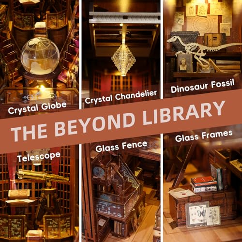 DIY Wooden Book Nook Kit - Miniature Private Library with LED & Dust Cover