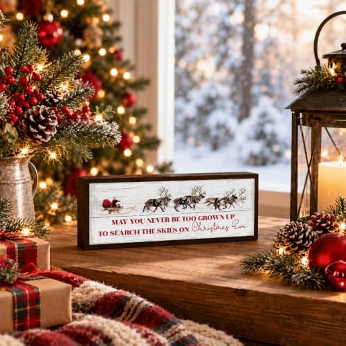 BQL Christmas Reindeer Decor Sign multicolor 9.5x3.1 in – Inspirational Wood Plaque