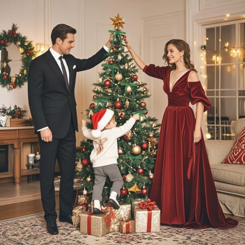 Spiritlele Green Christmas Bow Set 30 Pcs Velvet Holiday Tree Ornaments