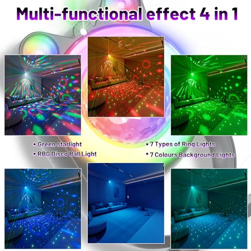 Disco Ball Party Lights - Sound-Activated LED Galaxy Projector for Events