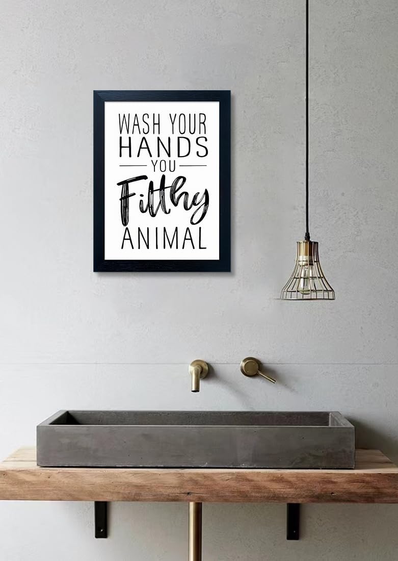 Regine Switzerland Bathroom Decor Wall Art - Framed Black and White Prints for Guest Toilets