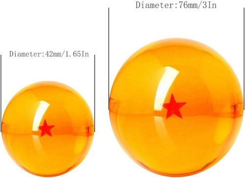 Collectible 7 Stars Crystal Acrylic Glass Balls - 76MM Diameter, Set of 7 with Gift Box