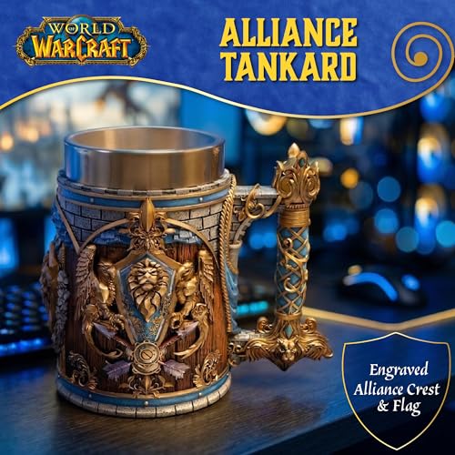Alliance Crest Tankard 15.5cm - Resin Gaming Mug with Stainless Steel Insert