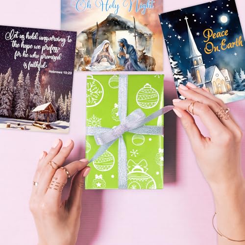 Religious Christmas Bible Verse Cards 24 Pack with Envelopes & Stickers