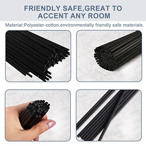 HOSSIAN Black Fibre Reed Diffuser Sticks 7.5 Inch, 50 Pcs Replacement Aromatherapy Reeds