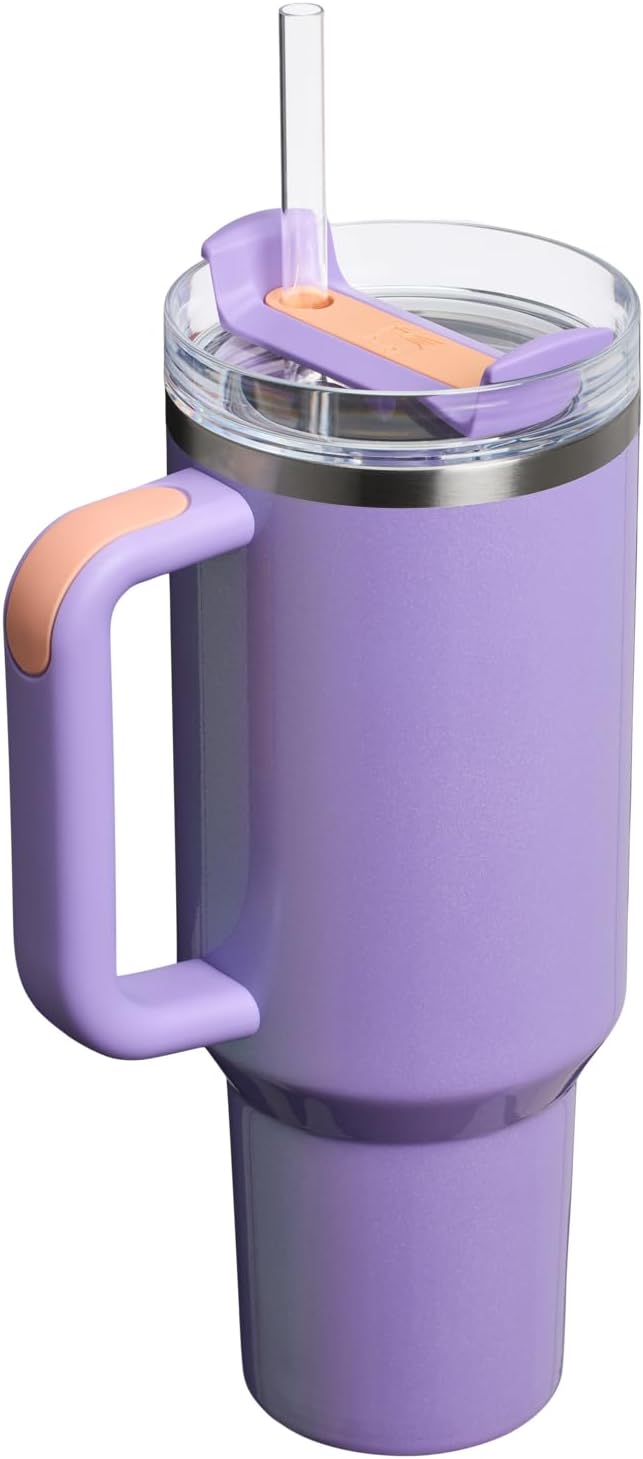 STANLEY Quencher H2.0 Tumbler - 40 oz Insulated Stainless Steel Cup with Handle & Straw | Periwinkle Shimmer